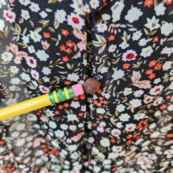 Duster Top Dark Floral Midi Sheer Cottagecore Bohemian Hippie Feminine Girly S - Picture 17 of 17